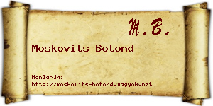 Moskovits Botond névjegykártya